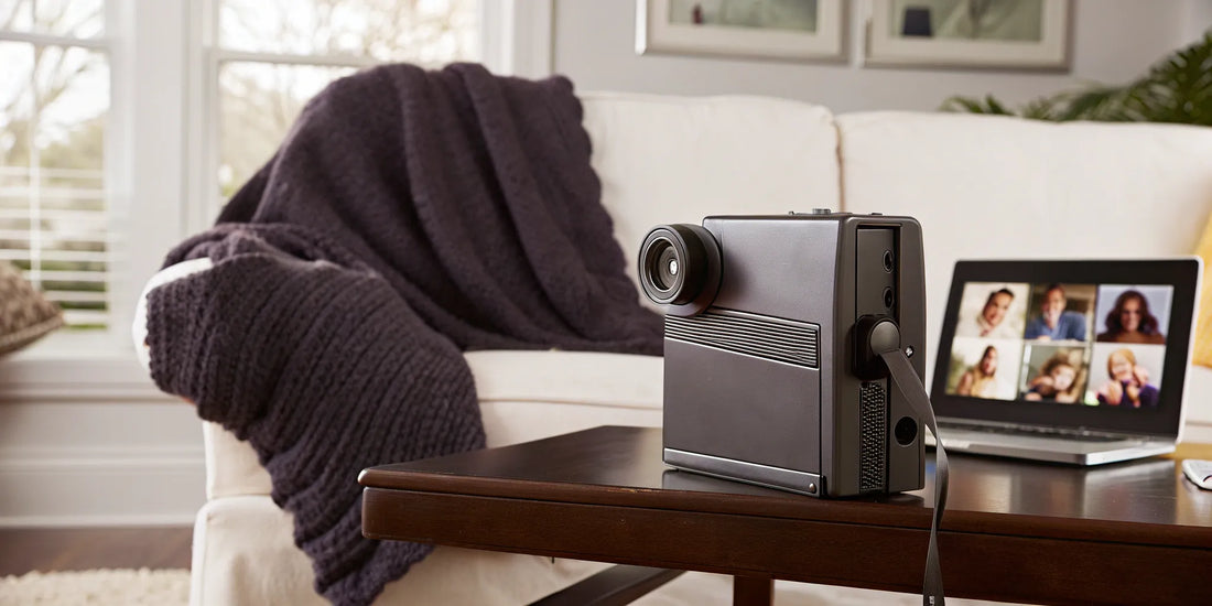 A Video8 tape player connected to a laptop for digitizing tapes.