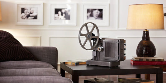 8mm film reel and projector.