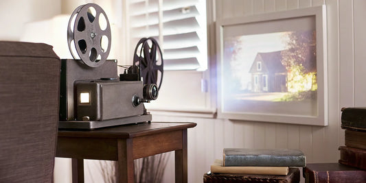 A vintage film projector preserving family memories for a digital time capsule.