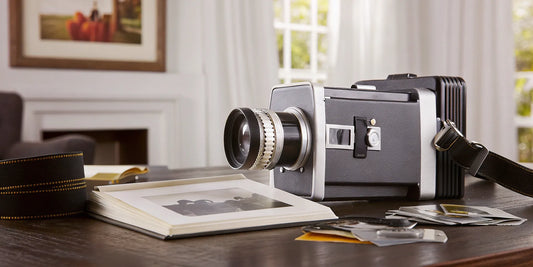 A vintage camcorder with several Hi8 tapes ready for conversion and preservation.
