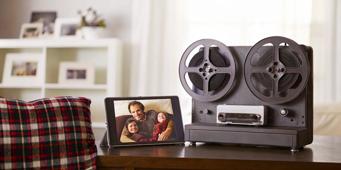 Reel-to-reel audio tape being converted to digital files on a tablet.