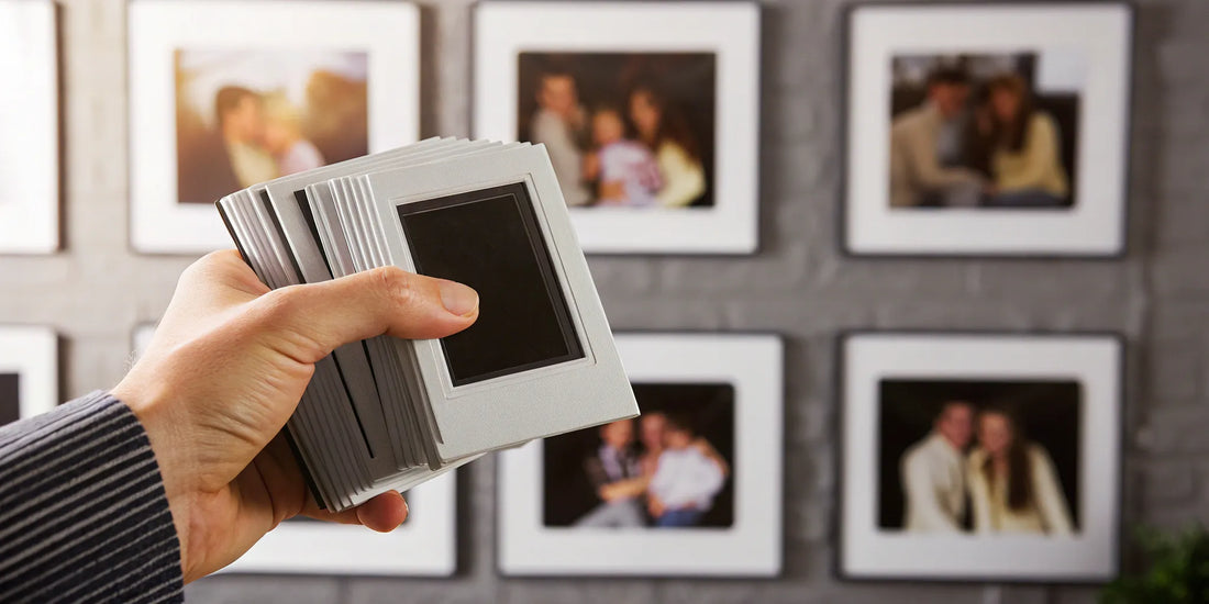 Transferring slides to digital.